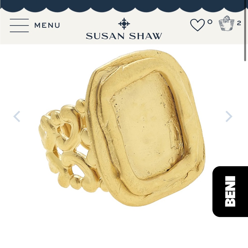 Susan Shaw Gold Rectangle Ring